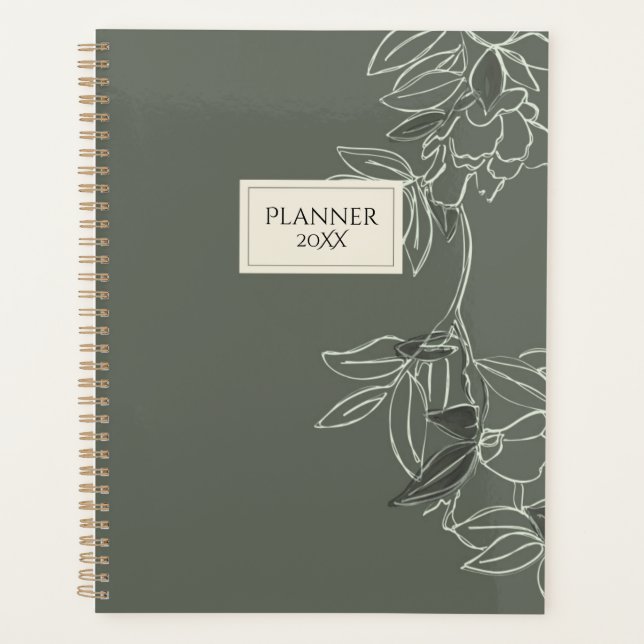 Personalized Minimal Floral Planner 20XX (Front)