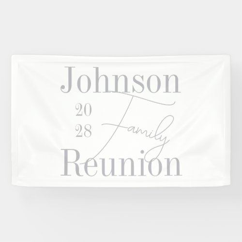 Personalized Minimal Modern Family Reunion Party Banner