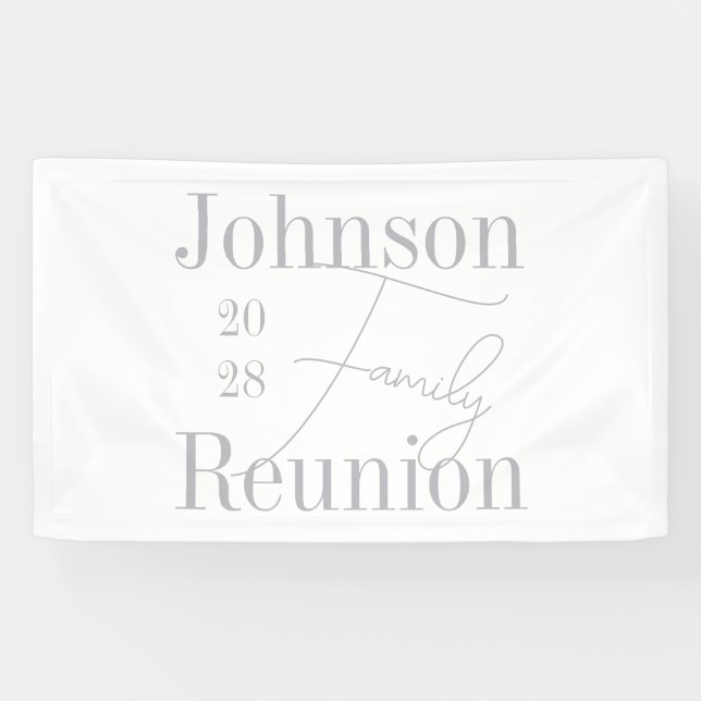 Personalized Minimal Modern Family Reunion Party Banner (Horizontal)