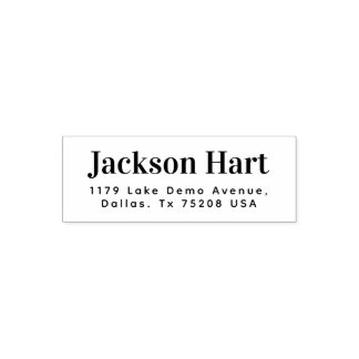 Personalized Minimal Modern Name Return Address Self-inking Stamp