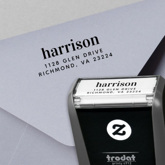Personalized Minimal Modern Name Return Address  Self-inking Stamp (Creator Uploaded)