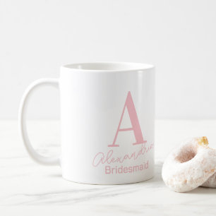 Personalized Minimal Monogram Bridesmaid Coffee Mug