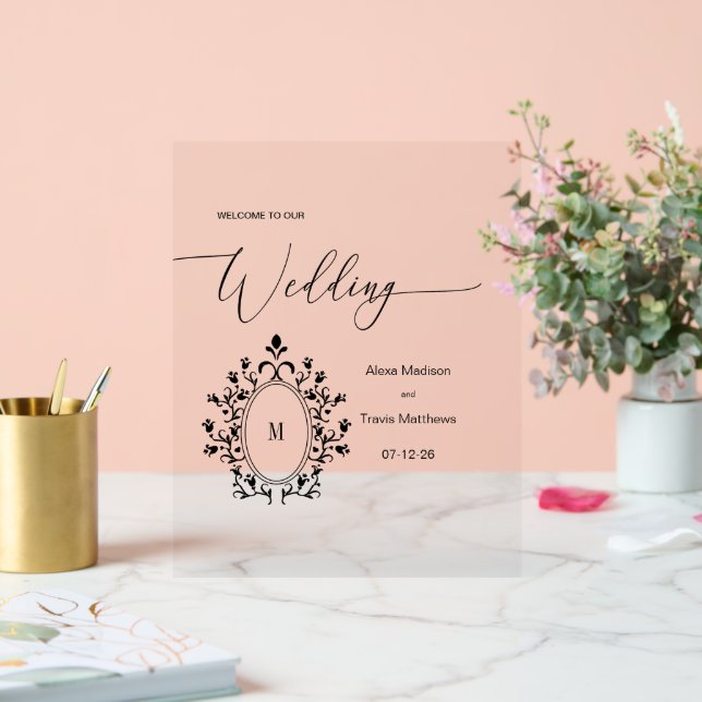 Personalized Minimal Monogram Wedding sign (Wedding)