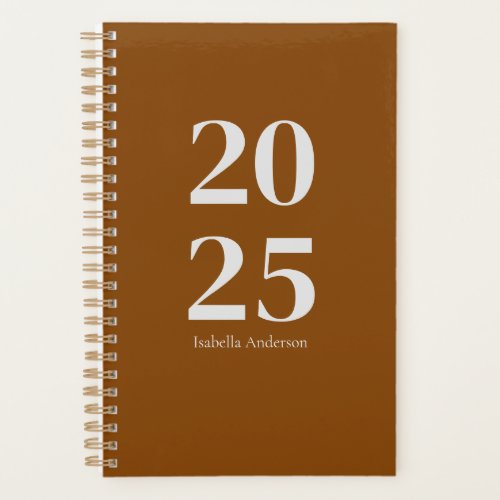 Personalized Minimal Terracotta MonthlyWeekly Planner