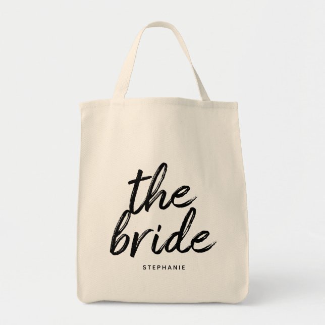 Personalized Minimal The Bride Tote Bag (Front)