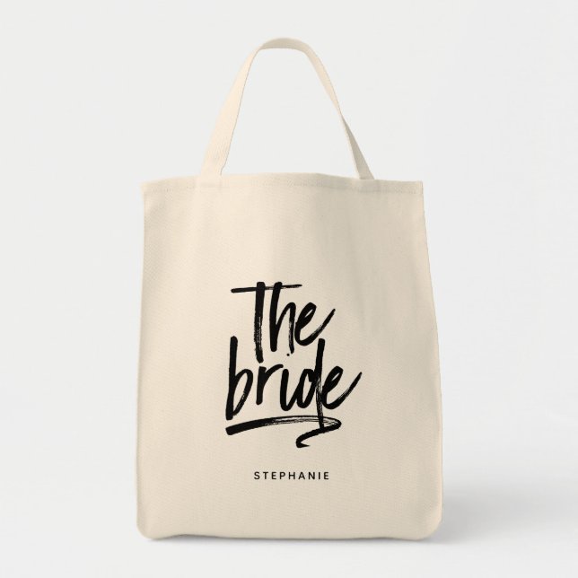 Personalized Minimal The Bride Tote Bag (Front)