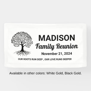 personalized minimal white family reunion banner