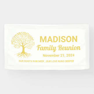 personalized minimal white family reunion banner