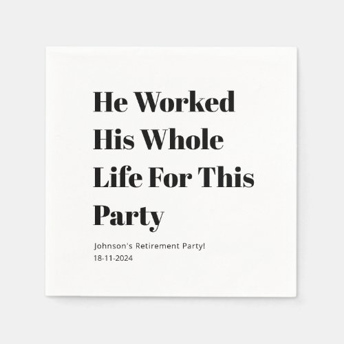 Personalized Minimal White Funny Retirement party 