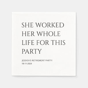 Personalized Minimal White Funny Retirement party  Napkins