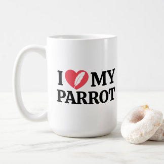Personalized Minimal White Parrot Love Quote Coffee Mug