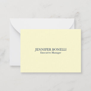Personalized minimalist add your name cream color note card