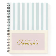 Personalized Minimalist Aesthetic Pastel Notebook