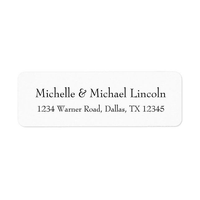 Personalized Minimalist B & W Address Labels (Front)