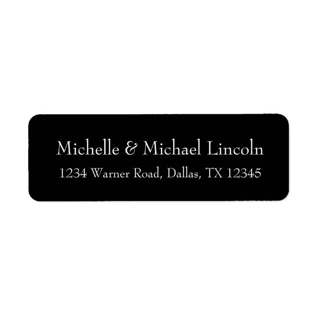 Personalized Minimalist B & W Address Labels (Front)