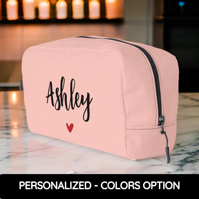 Personalized Minimalist Bag, Gift for Women Dopp Kit (custom name toiletry bag, personalized makeup bag, bridesmaid gift, bridesmaid proposal bag)