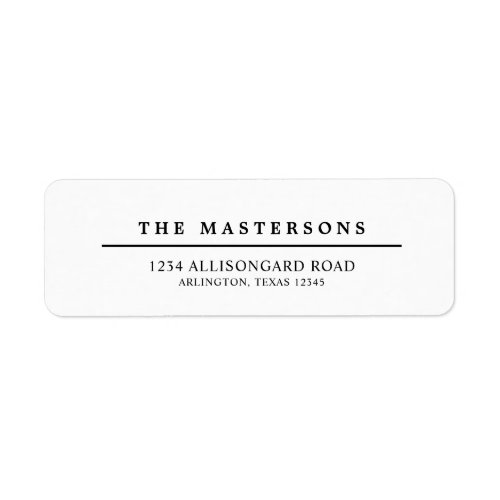 Personalized Minimalist Black  White Return  Label