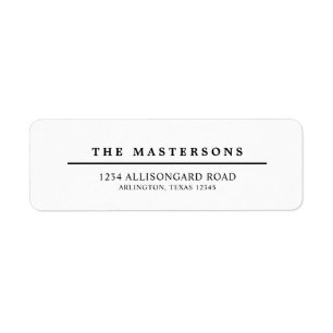 Personalized Minimalist Black & White Return Label