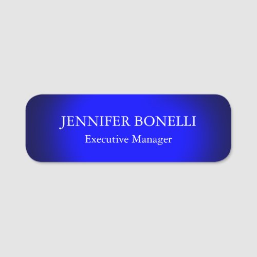 Personalized minimalist blue add your name name tag