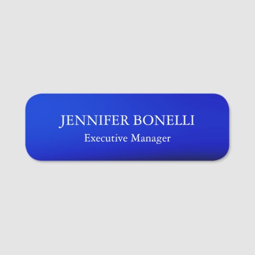 Personalized minimalist blue add your name name tag