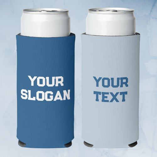 Personalized Minimalist Blue Colors  Seltzer Can Cooler