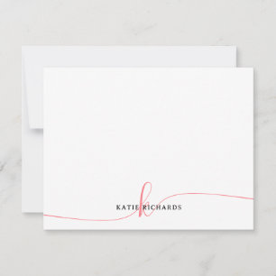 Personalized Minimalist Blush Pink Note Card
