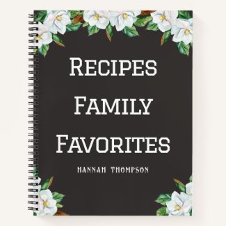 Personalized Minimalist Boho Floral Family Recipes