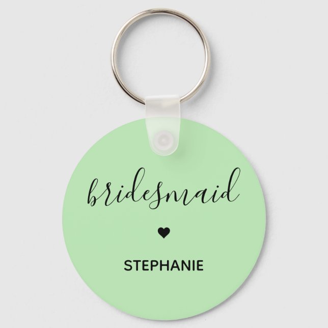 Personalized Minimalist Bridesmaid Custom Gifts  Keychain (Front)