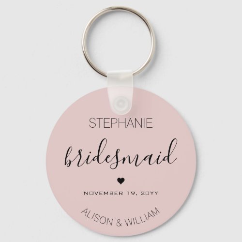 Personalized Minimalist Bridesmaid Custom Gifts Keychain