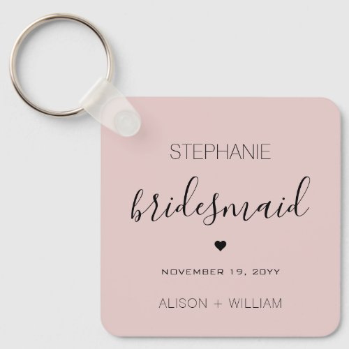 Personalized Minimalist Bridesmaid Custom Gifts Keychain