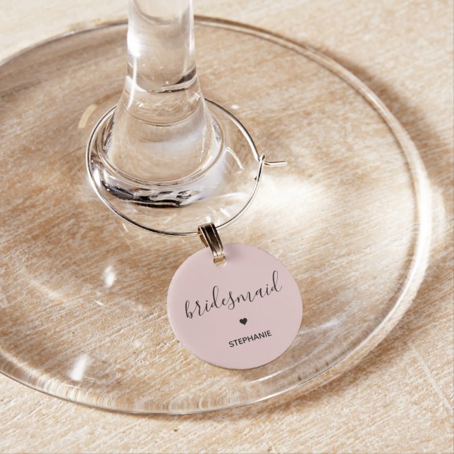 Personalized Minimalist Bridesmaid Custom Gifts Wine Charm (In Situ)