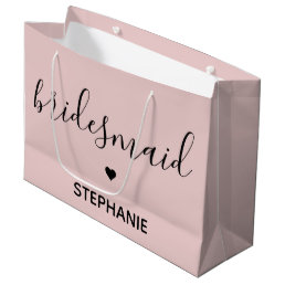 Personalized Minimalist Bridesmaid Custom Name Large Gift Bag