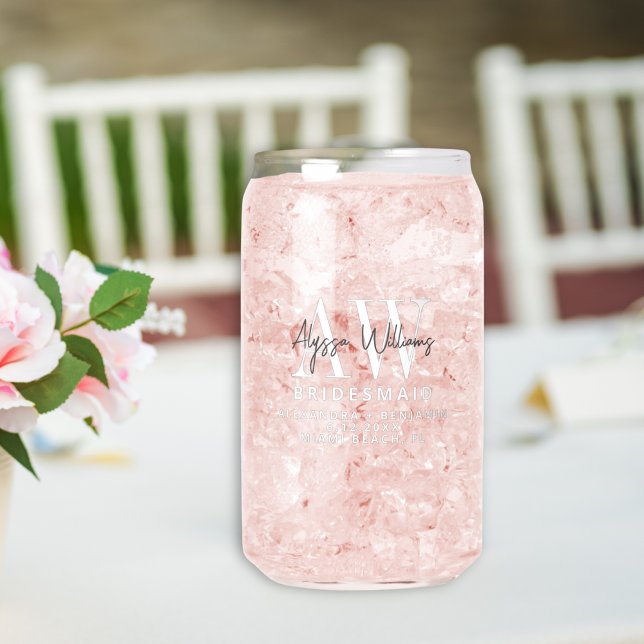 Personalized Minimalist Bridesmaid Thank You Gift Can Glass (Creator Uploaded)