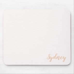 Personalized Minimalist Calligraphy Name Blush Tan Mouse Pad
