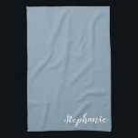 Personalized Minimalist Calligraphy Name in Blue   Kitchen Towel<br><div class="desc">Personalized Minimalist Calligraphy Name in Blue Kitchen Towel</div>
