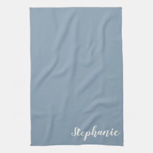 Personalized Minimalist Calligraphy Name in Blue   Kitchen Towel