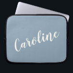 Personalized Minimalist Calligraphy Name in Blue   Laptop Sleeve<br><div class="desc">Personalized Minimalist Calligraphy Name in Blue Laptop Sleeve</div>