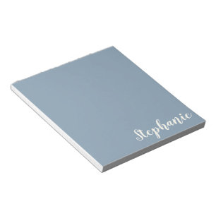 Personalized Minimalist Calligraphy Name in Blue Notepad