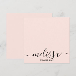 Personalized Minimalist Calligraphy Script Pink Note Card