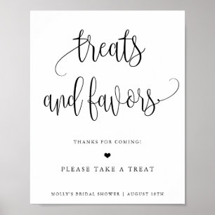 Personalized Minimalist Calligraphy Treats/Favors Poster