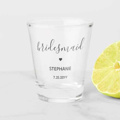 Personalized Minimalist Chic bridesmaid Gifts Shot Glass