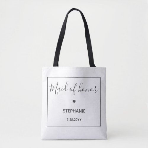 Personalized Minimalist Chic Maid Of Honor Gifts Tote Bag