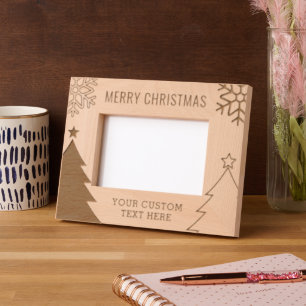 Personalized Minimalist Christmas Tree Festive Engraved Frames