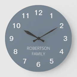 Personalized Minimalist Cool Gray Wall Clock