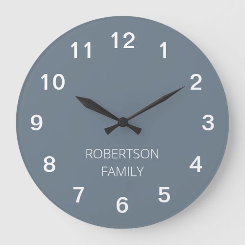 Personalized Minimalist Cool Gray Wall Clock