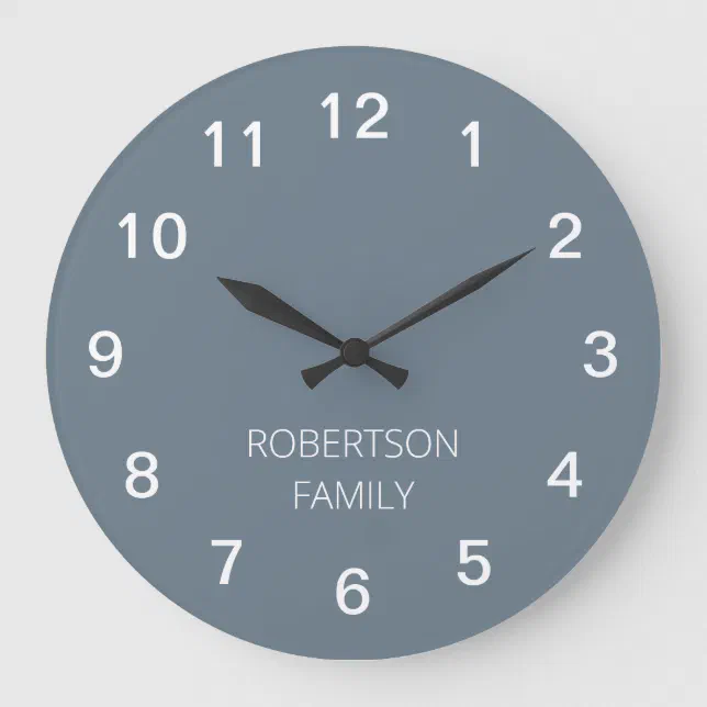 Personalized Minimalist Cool Gray Wall Clock | Zazzle