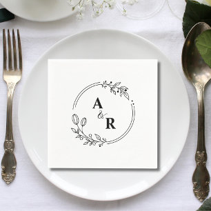 Personalized Minimalist Couple Initials Wedding Napkins