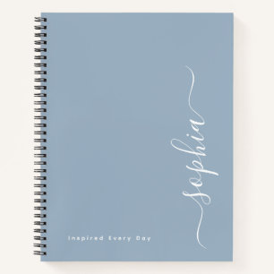 Personalized Minimalist Custom Name Spiral  Notebook