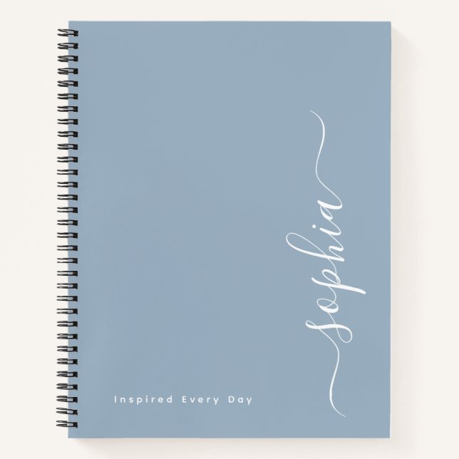Personalized Minimalist Custom Name Spiral  Notebook (Front)