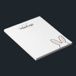 Personalized  Minimalist Cute Bunny Ears Easter Notepad<br><div class="desc">Custom Minimalist Cute Bunny Ears Happy Easter</div>